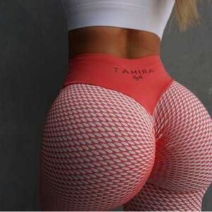 Tahira Orange and White workout leggings